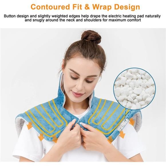 Weighted Heating Pad - Pads for Neck and Shoulders,2lb Large Electric Heated pad - Picture 5 of 7